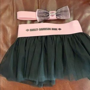 Harley Davidson baby girl tutu/headband set